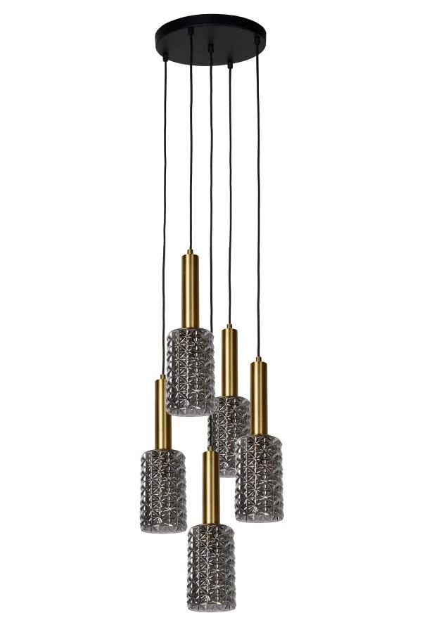 Lucide CORALIE - Pendant light - Ø 30 cm - 5xE27 - Matt Gold / Brass - off